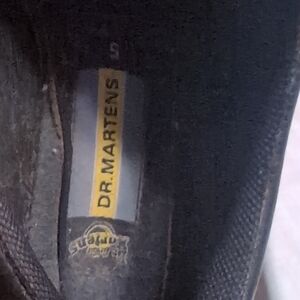 Dr. Martens Black Shoe with Yellow Logo Accent